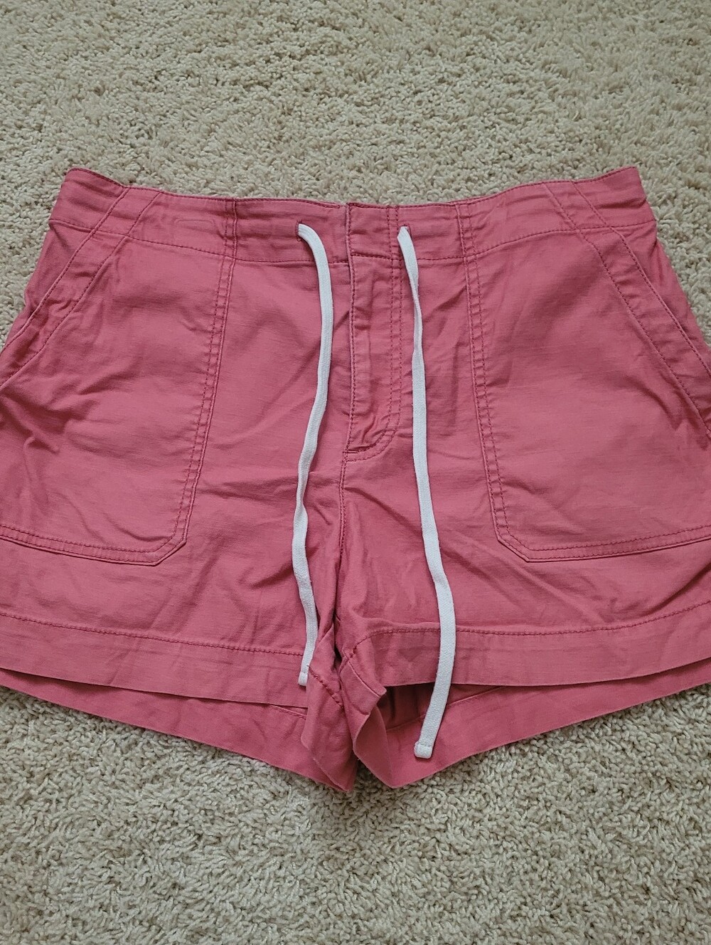 Loft Preppy Summer 4" Utility Shorts Muted Pink/ Coral 8